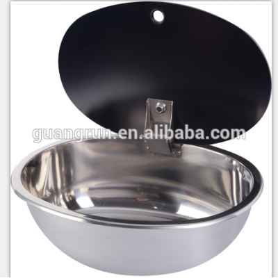 Dometic Type Stainless Steel Oval Hand Wash Basin RV Sink with Toughened Glass Lid