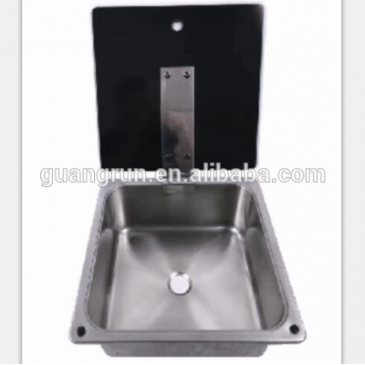 Dometic Type Stainless Steel Rectangular Hand Wash Basin RV Sink with Toughened Glass Lid