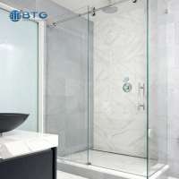 10mm 12mm clear toughened shower glass